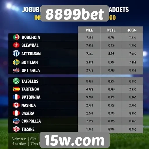 Estatísticas de jogadores no 8899bet